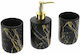 Iliadis Ceramic Bathroom Accessory Set Black 3pcs