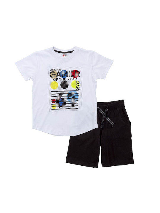 Funky Kids Set with Shorts Summer 2pcs White