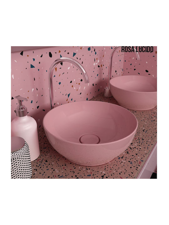 Olympia Trend Round 02 Deasupra Blatului Chiuvetă Porțelan 38x38x14.4cm Roz