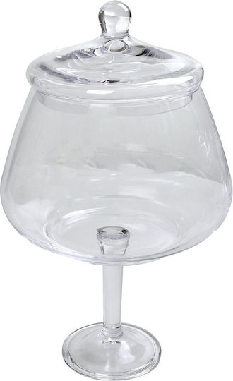 Espiel Φοντανιέρα Glas mit Deckel und Ständer 25x25x50cm Transparent