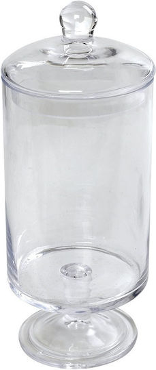 Espiel Φοντανιέρα Glas mit Deckel und Ständer 12x12x31.5cm Transparent