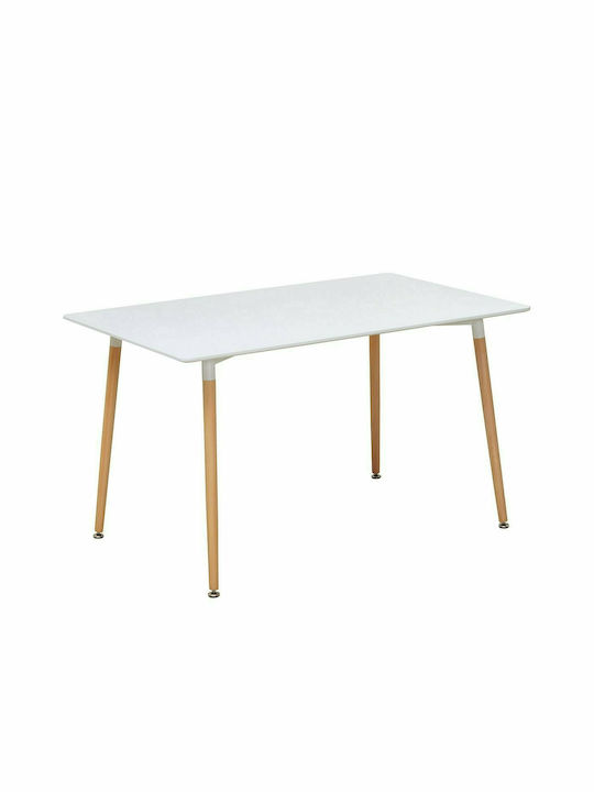 Owlet Table Kitchen from Solid Wood Natural - White 120x80x74cm
