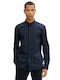 Tom Tailor Men's Shirt Long Sleeve Navy Blue