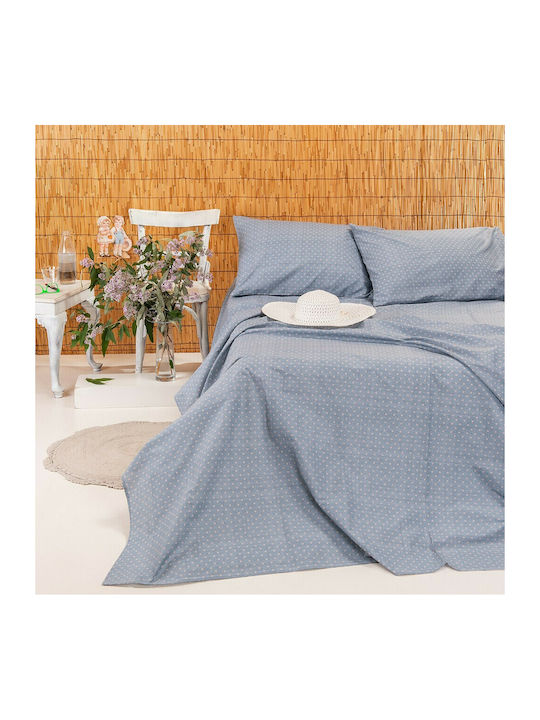 Melinen Sheet for Single Bed 170x270cm. Dot Jean