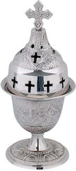 Vappas Tisch-Öllampe Metallisch Silver 18εκ. 9601N