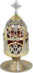 Vappas Tisch-Öllampe Metallisch Gold-Silver 23ε...
