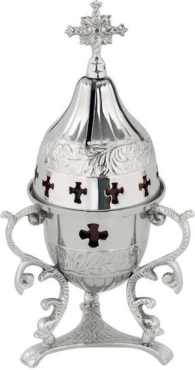 Vappas Tabletop Oil Lamp Metallic Silver 22εκ. 9545N