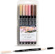 Lyra Aqua Brush Duo Design Markers Skin Tones 6pcs
