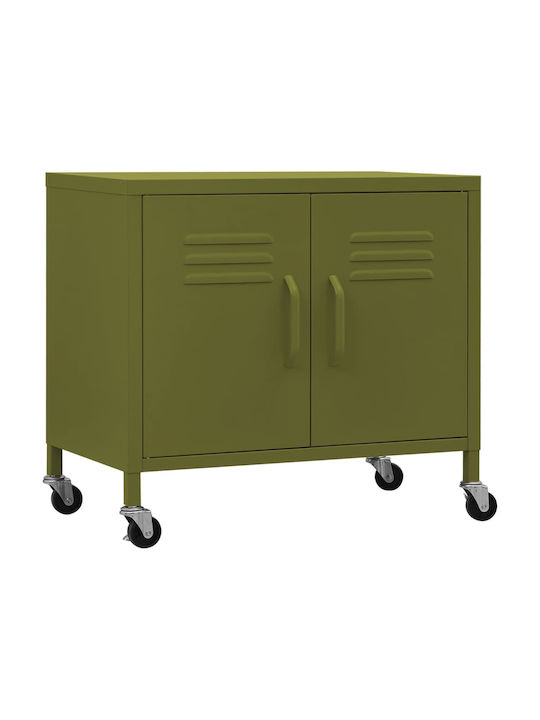 Office Storage Metal Cabinet with Wheels Ladi L...