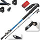 Telescopic Trekking Pole with Clips (1 piece) Alpin Marathon+ 7075 Aluminum blue with black handle