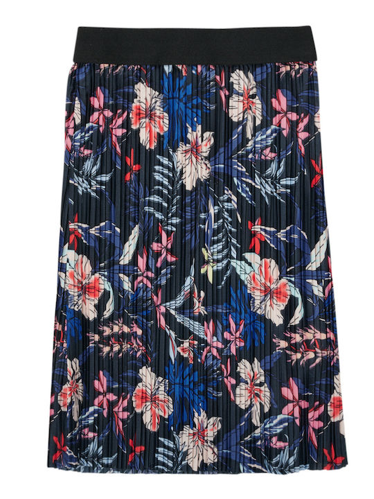Kids Only Παιδική Πλισέ Φούστα Floral Navy Μπλε