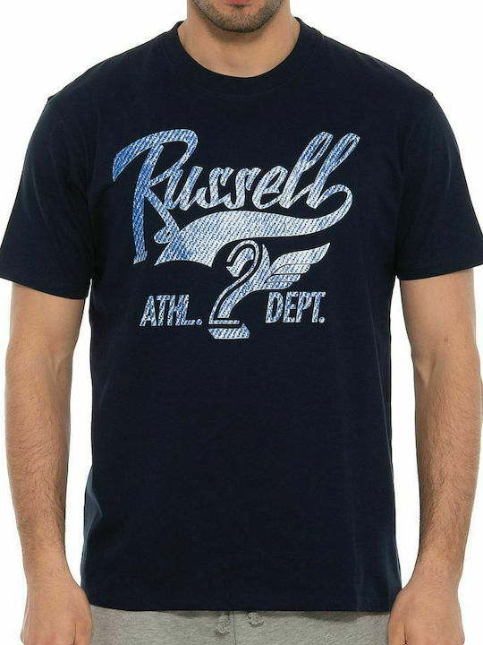 Russell Athletic Ανδρικό T-shirt Navy Μπλε με Λογότυπο