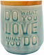 Etoile Vintage Sugar Coffee Jar with Lid Made of Blue Porcelain 9x9x15cm