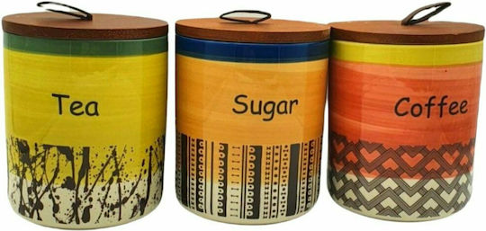 Etoile Nature Set 3 Stück Lebensmittelgläser für Zucker Kaffee Tee mit Deckel Keramik 12x12x14cm 3 Stück Etoile Nature Set 3 Stück Lebensmittelgläser für Zucker Kaffee Tee mit Deckel Keramik 12x12x14cm 3 Stück