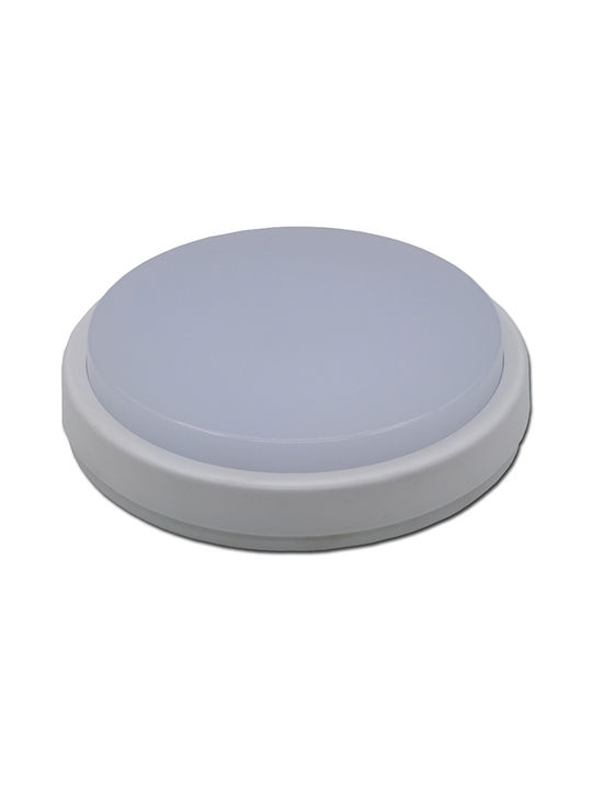Optonica Μοντέρνα Πλαστική Πλαφονιέρα Οροφής με Ενσωματωμένο LED σε Λευκό χρώμα 15.5cm
