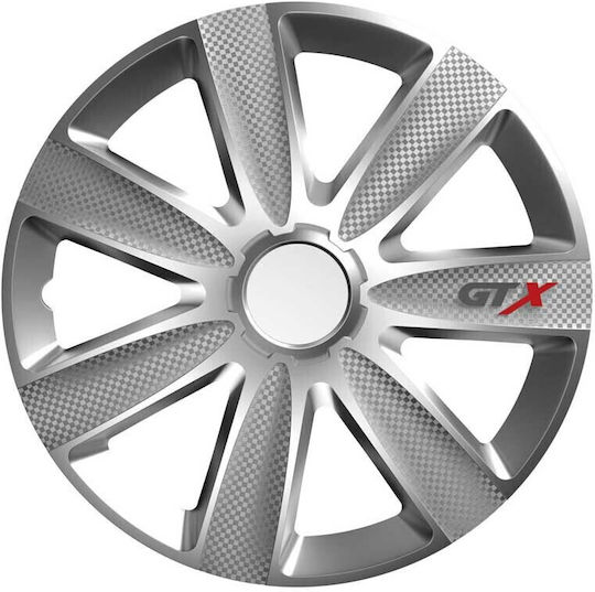 AMiO Car Hubcap Set Versaco Gtx 15" 4pcs Silver