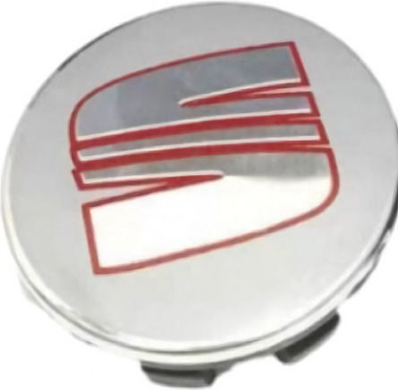 Zero-Wheel Τάπα Κέντρου Ζάντας Seat με Εσωτερική Διάμετρο 63mm Ασημί/Κόκκινο