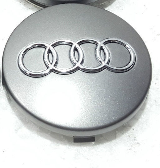 Zero-Wheel Τάπα Κέντρου Ζάντας Audi S3-S4-A3-A4-A6-A8-TT-RS4-Q5-Q7 με Εσωτερική Διάμετρο 60mm Ασημί 1τμχ