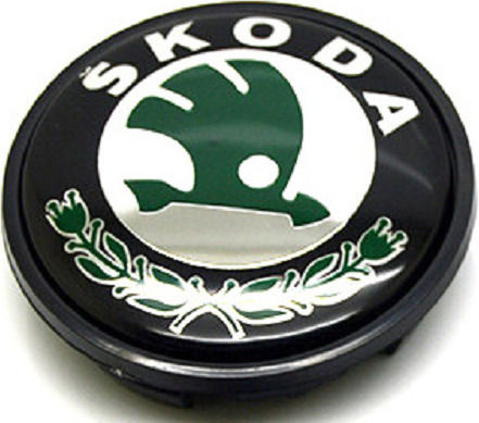Zero-Wheel Wheel Center Cap Skoda with 65mm Internal Diameter Black 1pc