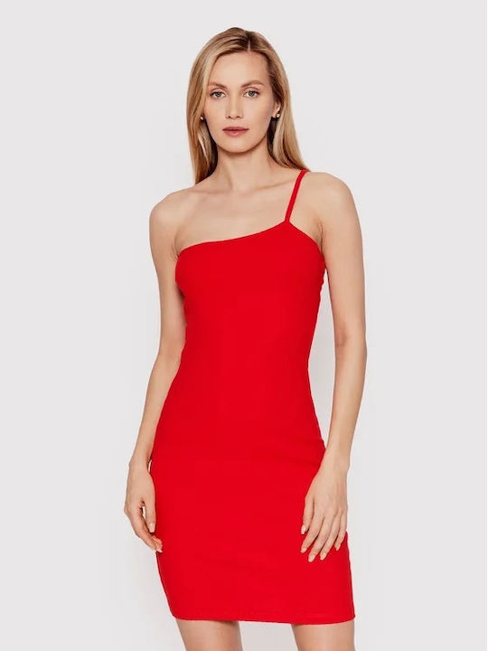 Only Mini Καλοκαιρινό All Day Φόρεμα Βαμβακερό Κόκκινο