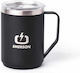 Emerson Glass Thermos Stainless Steel BPA Free Black 400ml with Handle 221.EU99.18-BLACK