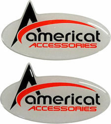 Americat Adhesive Badges for Car in Gray Colour 2pcs