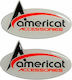 Americat Adhesive Badges for Car in Gray Colour 2pcs