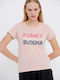 Funky Buddha Damen Sport T-Shirt Rosa
