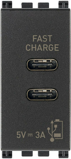 Vimar Vimar Arke Gemauerte Steckdose mit 2 USB-Anschlüssen Weiß