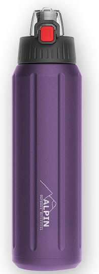 Alpin SUS 316 Recyclable Bottle Thermos Stainless Steel BPA Free 450ml Purple with Mouthpiece
