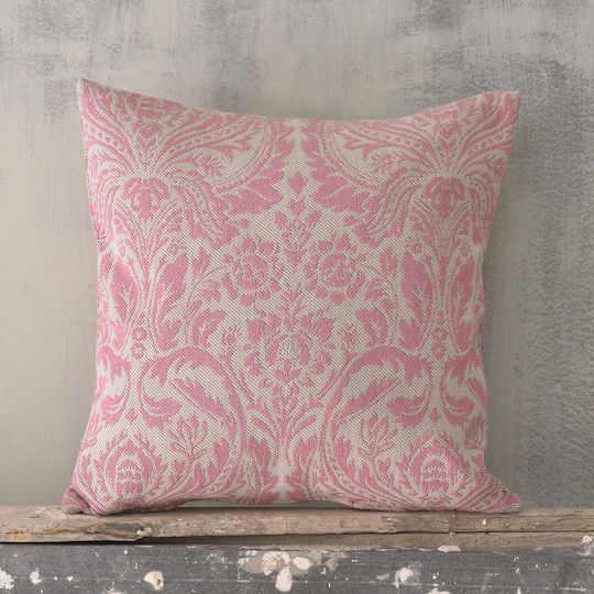 Rythmos Decorative Pillow Case Beatris 100% Cotton Pink 40x40cm