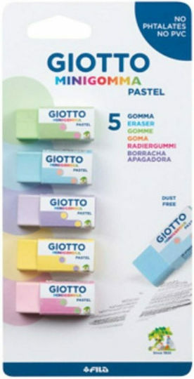 Giotto Radiergummi Pastel 5Stück Mehrfarbig