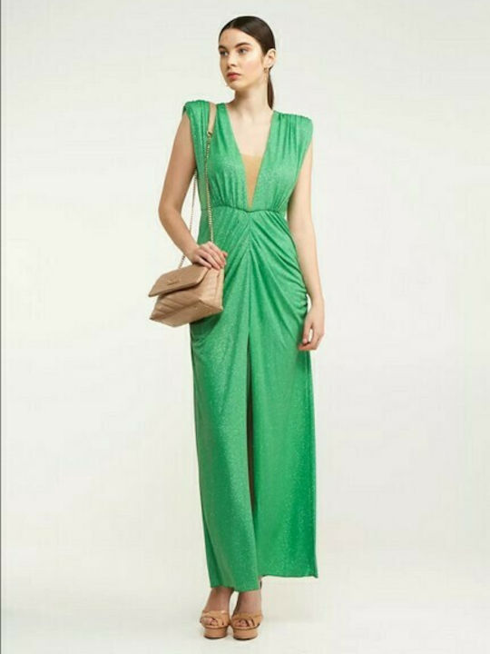 Lynne Maxi Βραδινό Lurex Φόρεμα Πράσινο