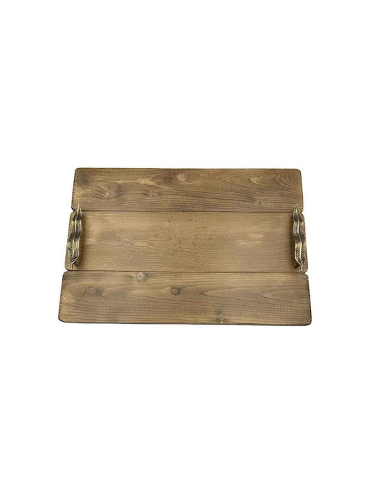 Wooden tray WOOD CRAFT BRONZE LEAF