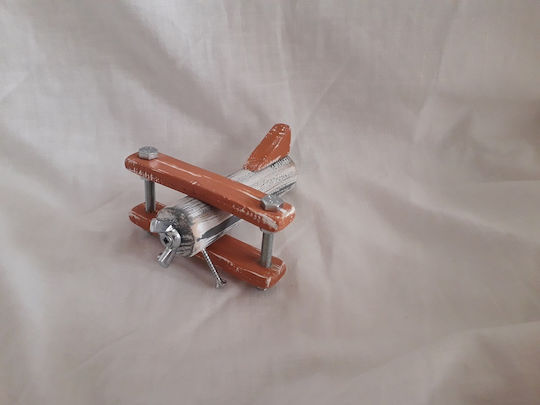 Kapadakis Wood Art Античен Декоративен самолет Дърво Orange 10x6x10см 1бр