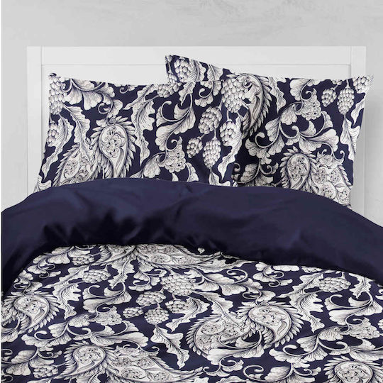 Borea Duvet Cover Set Cotton Queen with 2 Pillowcases 220x240 Victorian Blue