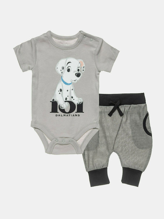 Alouette Baby Bodysuit Set Short-Sleeved with Pants Gray