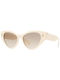 Fendi Women's Sunglasses with Beige Plastic Frame and Brown Gradient Lens FE40035I 25F