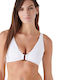 Blu4u Padded Triangle Bikini Top with Adjustable Straps White