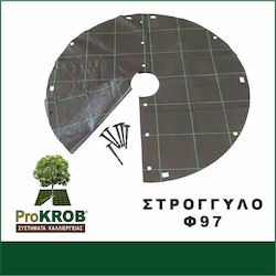 GROUND COVER FABRIC FOR TREES/PLANTS/VEGETABLES/VEGETABLES ROUND F97 ME 6 PEGS PROKROB 90025