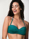Solids Strapless Bikini Top D Cup With Padding Green