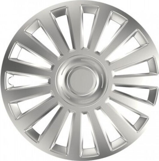 AMiO Σετ Τάσια Αυτοκινήτου Hubcap Luxury 13" 4τμχ Ασημί