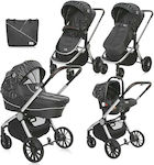 Lorelli Ramona 3 in 1 Adjustable 3 in 1 Baby Stroller Suitable for Newborn Silver Stripe 11.50kg