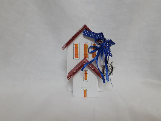 Kapadakis Wood Art Dekoratives Startseite aus Hölzernes White 7x12x5.5cm 1Stück
