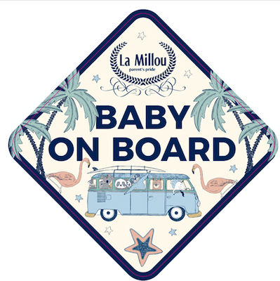 La Millou Semn Baby on Board cu Autocolant Bus Alb 103.02071