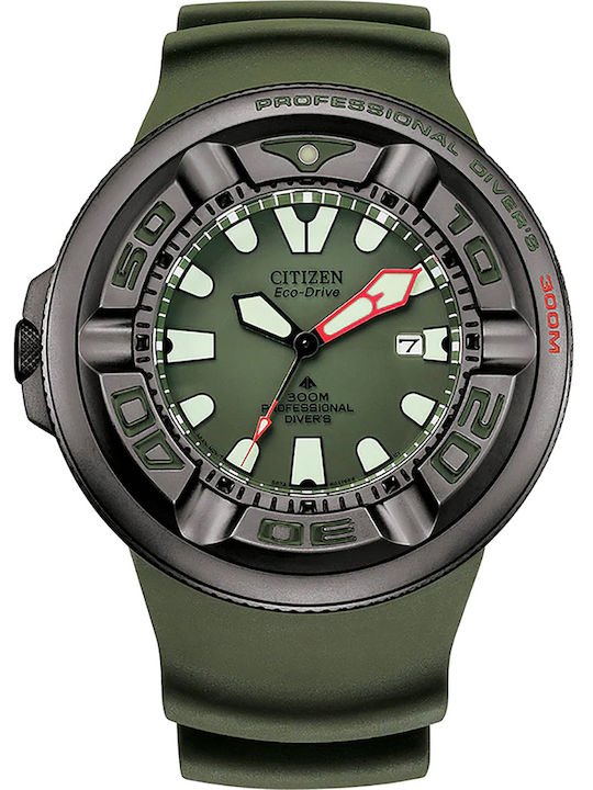 Citizen Promaster Ανδρικό Ρολόι 49mm Eco - Drive με Πράσινο Καουτσούκ Λουράκι