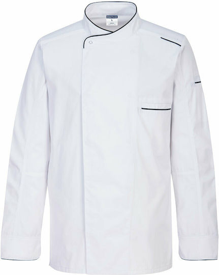 Portwest Сако За Готвачи Unisex Бяло С Дълъг Ръкав