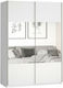 Double Door Wardrobe Sliding Delta II with Mirror White 120x61x210cm