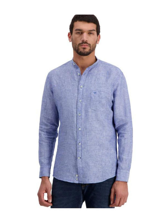 Fynch Hatton Men's Shirt Long Sleeve Linen Light Blue