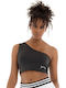 Women's Summer Crop Top with One Shoulder Black